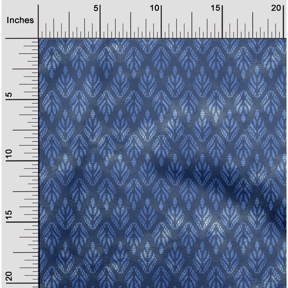 oneOone Polyester Lycra Medium Blue Fabric Batik Sewing Material Print Fabric By The Yard 56 Inch Wide - AI