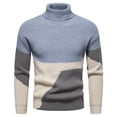thumbnail image 5 of Mode Décontractée pour Hommes Pull Col Montant Patchwork Manches Longues Pull-Over, 5 of 5
