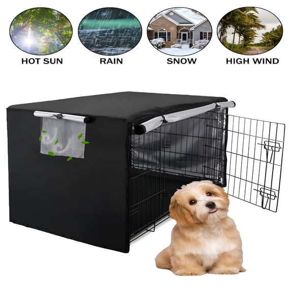 XIRQI 24-48 Inches Dog Crate Cover Waterproof Durable Polyester Pet Kennel Cover Fit for Wire Dog Crate