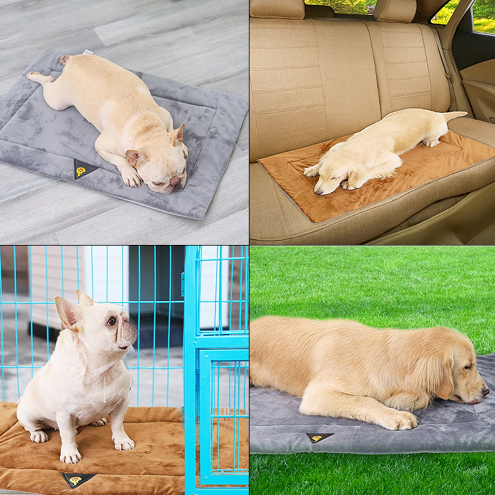 Square Long Plush Warm Dog Bed with Waterproof Film Mats Pet Kennel Warm Sleeping for Pet Washable Dogs Sofa Bed