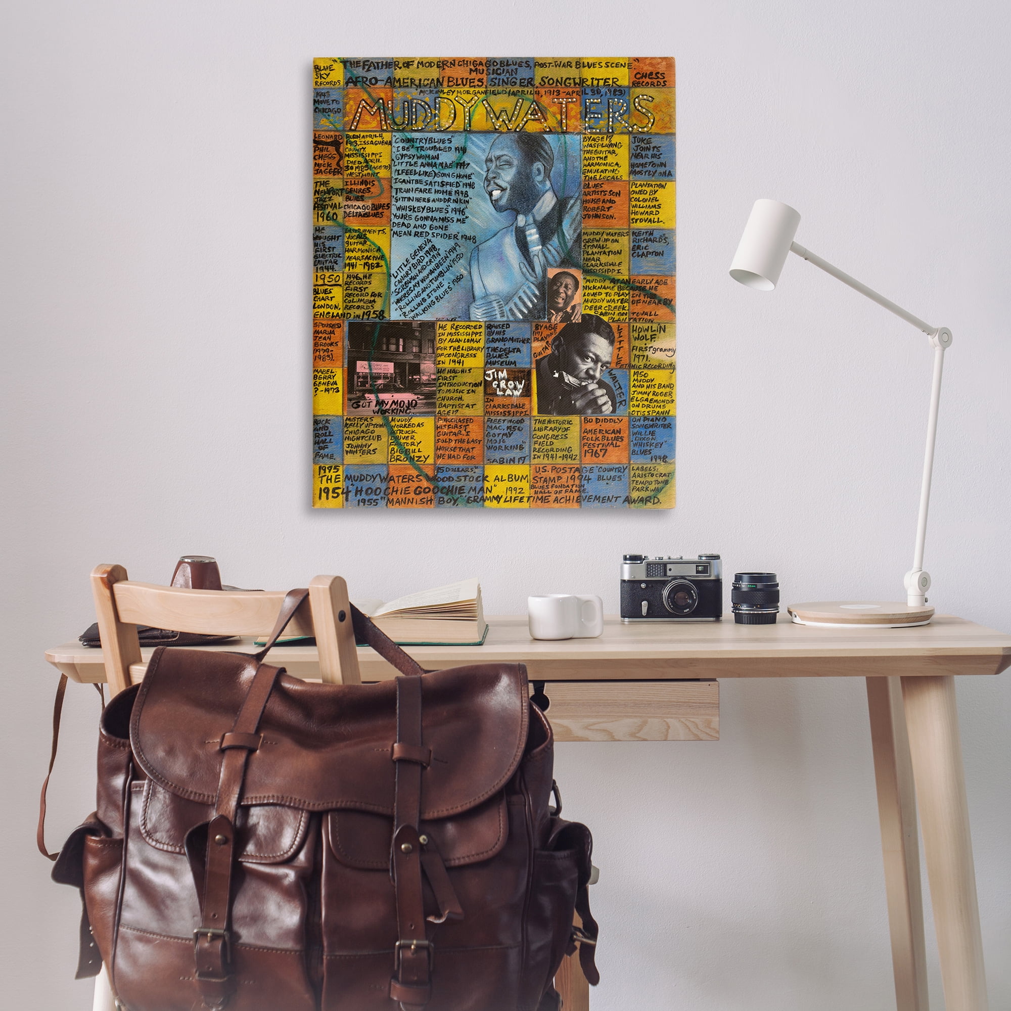 Stupell Industries Muddy Waters Collage People Drawing Wrapped Canvas Art Print Wall Art, 36 x 48