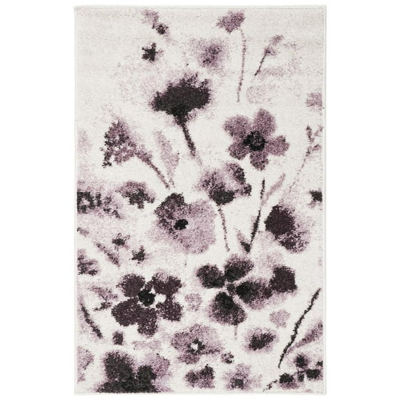 SAFAVIEH Adirondack Brannon Floral Area Rug, Ivory/Purple, 2'6" x 4'