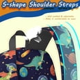 thumbnail image 3 of Colorful Dinosaurs Astronauts Planets Pattern 17" Waterproof Oxford School Backpacks for Teens, S-Shape Padded Straps, for School, Travel, Hiking, Camping, 3 of 3
