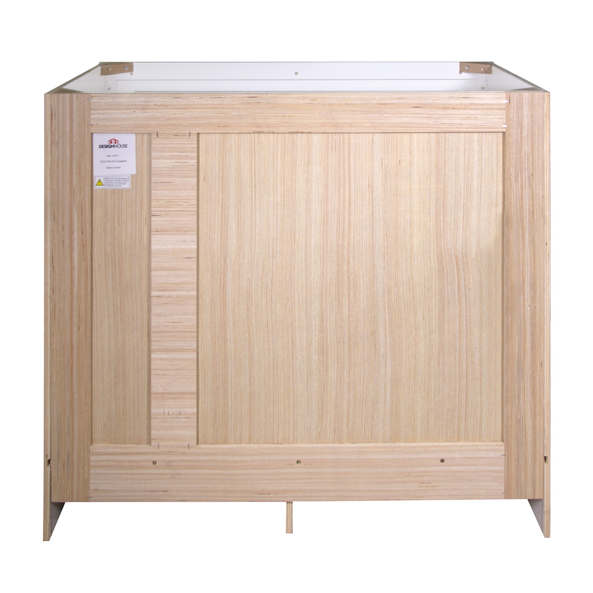 Design House Brookings 37" x 22" Ready to Assemble 2-Door 2-Drawer Bath Vanity with Cultured Marble Single Hole Top, Sherwin Williams® White/White