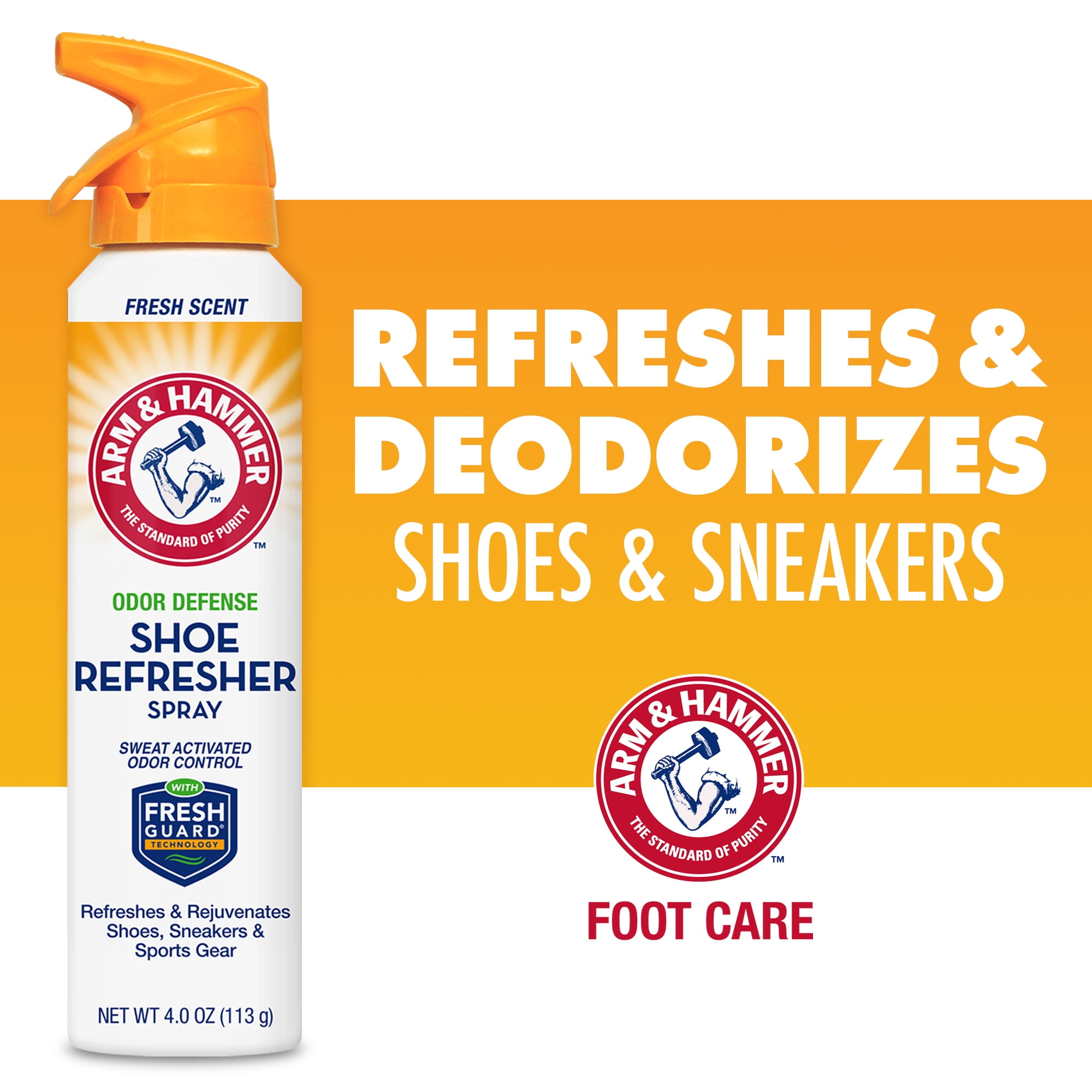 Arm & Hammer Odor Defense Shoe Refresher Spray, Fresh Scent, 4 oz