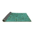 thumbnail image 2 of Ahgly Company Indoor Round Oriental Turquoise Blue Industrial Area Rugs, 5' Round, 2 of 4