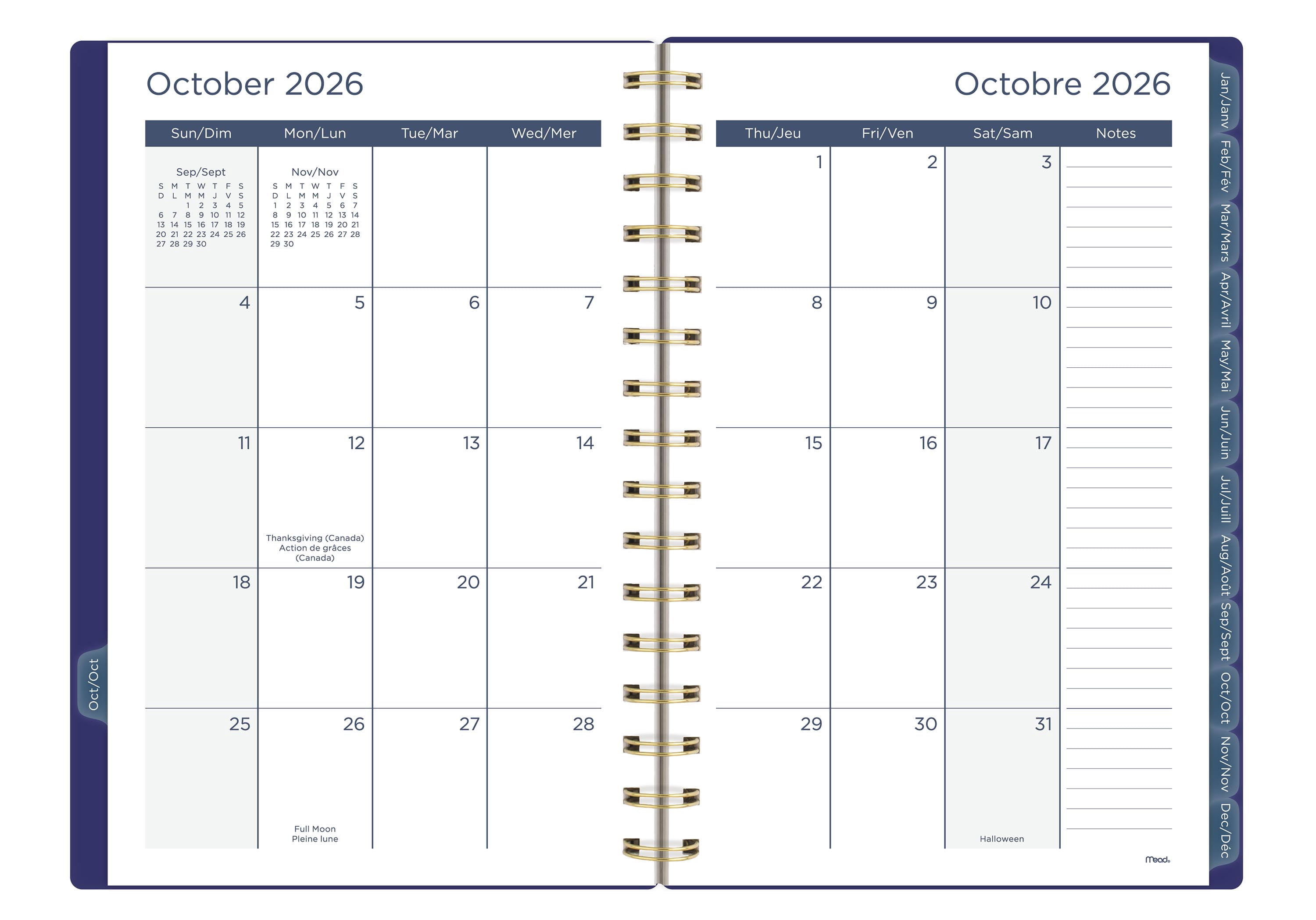 Mead® Watercolour Dots SM W/M Planner, 2027