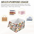 thumbnail image 6 of Yayeee Collapsible Cube Storage Bin with Lid Fabric Closet Decorative Basket with Handles, Black Flowers Pattern, 6 of 7