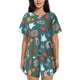 thumbnail image 1 of Fotbe cute Skull organ Conjunto de Pijama Estampado para Mujer, 2 Piezas, Ropa de Dormir con Camiseta de Manga Corta y Shorts Suaves-Large, 1 of 6