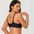 thumbnail image 4 of DELIMIRA Women's Wireless Plus Size Full Coverage Lace Bra Cotton Unlined Comfortable, 4 of 5