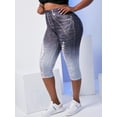 thumbnail image 1 of Tallas grandes Lace-Up 3D Jean PRINT CULTPED DE JEGGS Rosegal Leggings de talla grande, 1 of 5