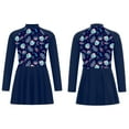 thumbnail image 6 of iiniim Kids Girls Swim Cover Ups Long Sleeve Swimming Dress UPF 50+ Rash Guard Swimwear Beachwear Top A Navy Blue 10, 6 of 7
