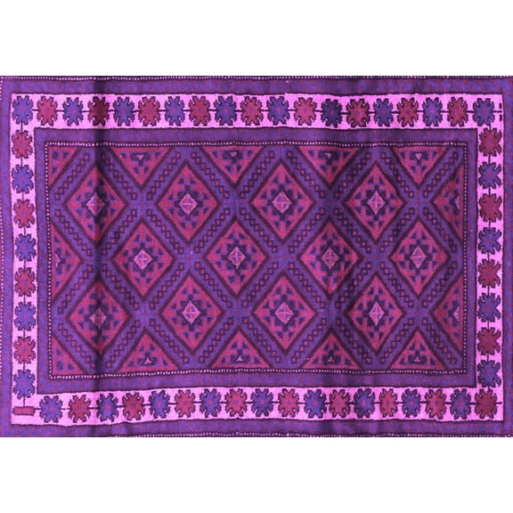 Ahgly Company Indoor Rectangle Persian Purple Traditional Area Rugs, 5' x 7'