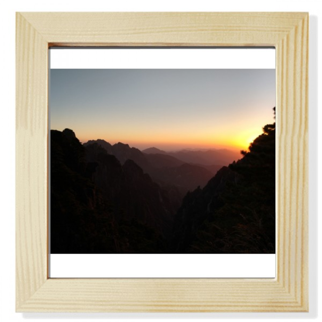 Montaña Atardecer Pantalla de escritorio de pared de fotograma cuadrado