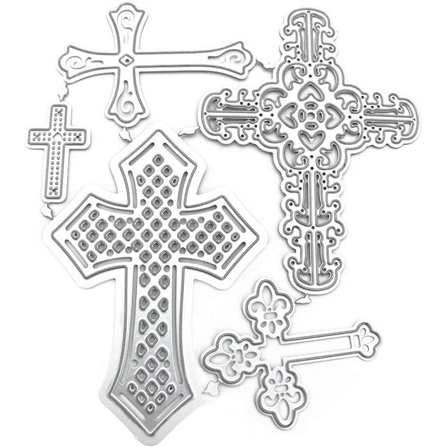 Set de 5 troqueles de corte metálicos en forma de cruz Mvchifay para scrapbooking
