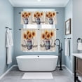 thumbnail image 4 of Hello Summer Kitchen Curtains Valances and Tiers Set of 3 Vintage Sunflower Floral Linen Texture Tier Curtains and Valance with Rod Pocket for Small Windows, 27.5"x24", 4 of 9