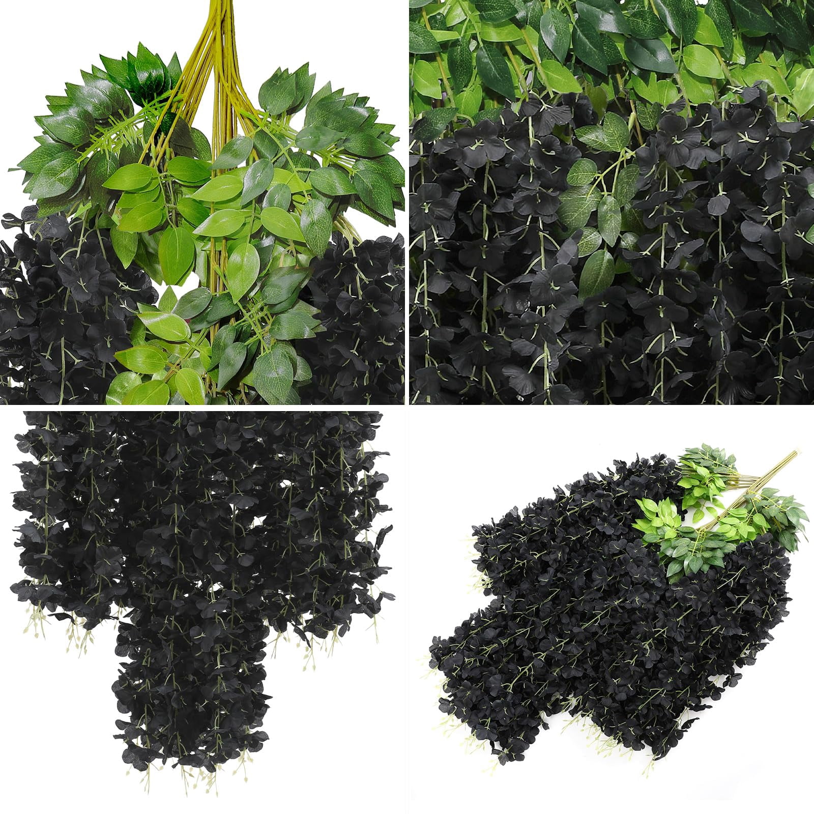 24 Pack Artificial Fake Wisteria Vine Ratta Hanging Garland Silk Flowers String Home Party Wedding Decor