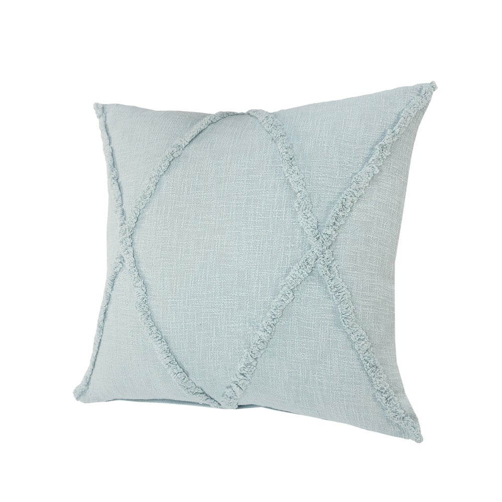 Ox Bay Sara Set of 4 Shag Diamond 18" x 18" Palladian Blue Cotton Adult Decorative Throw Pillow Covers