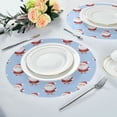 thumbnail image 6 of Round Placemats Set of 6 Heat Resistant Washable Kitchen Table Decorations 15.4in Cartoon Santa Claus Tile Pattern, 6 of 7