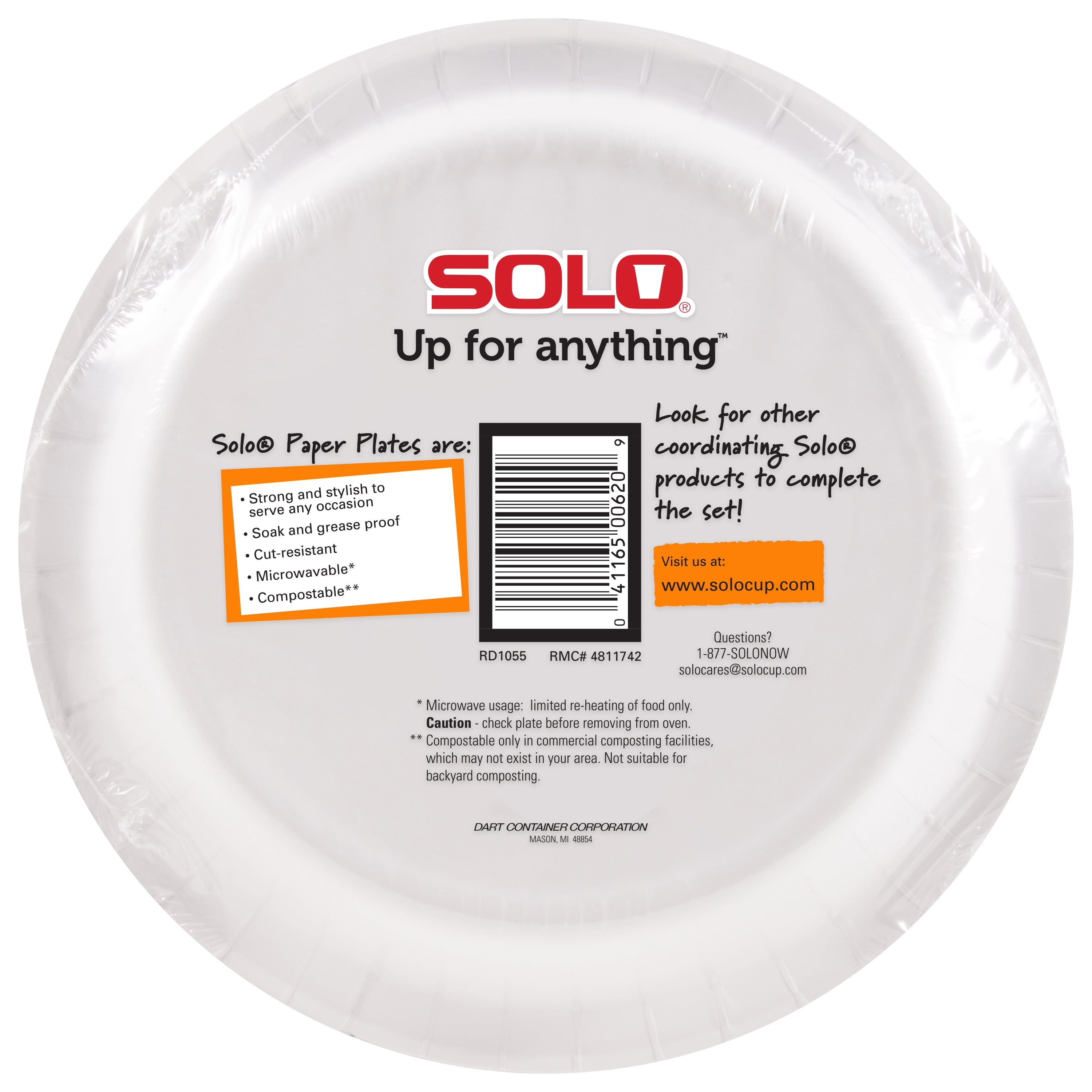 Solo Paper Plates, Heavy Duty, 6.785 Inch