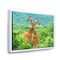 thumbnail image 3 of Designart 'Two Giraffes Fighting In Lush Green Wild' Farmhouse Framed Canvas Wall Art Print, 3 of 5