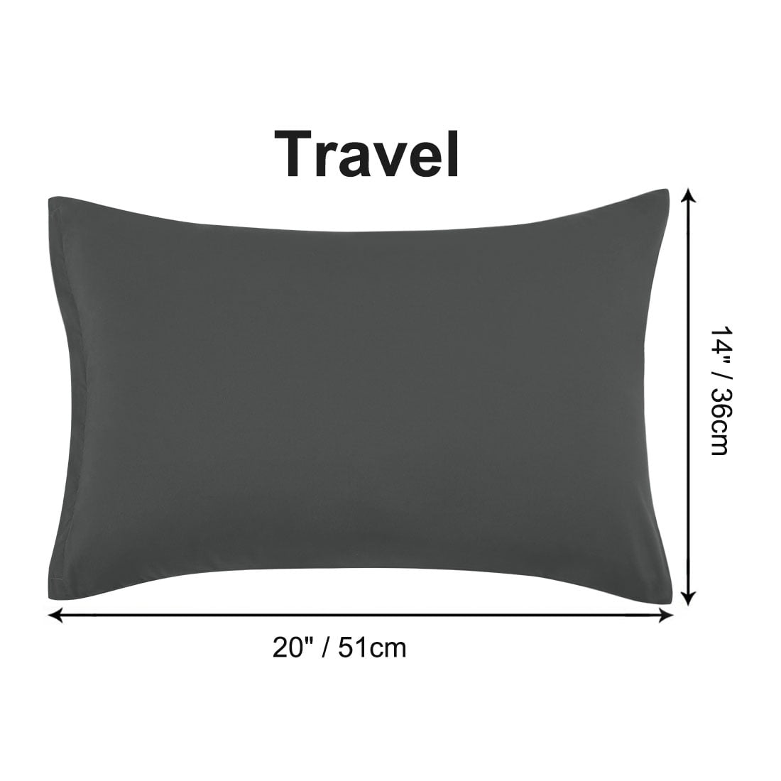 Unique Bargains 4-Piece Soft Microfiber Pillowcases Grey Travel(14"X20")