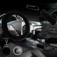 thumbnail image 1 of 3/28Set Fluffy Thick Auto Car Steering Wheel Plush Cover Kits Soft Wool Winter Black 8Pcs, 1 of 2