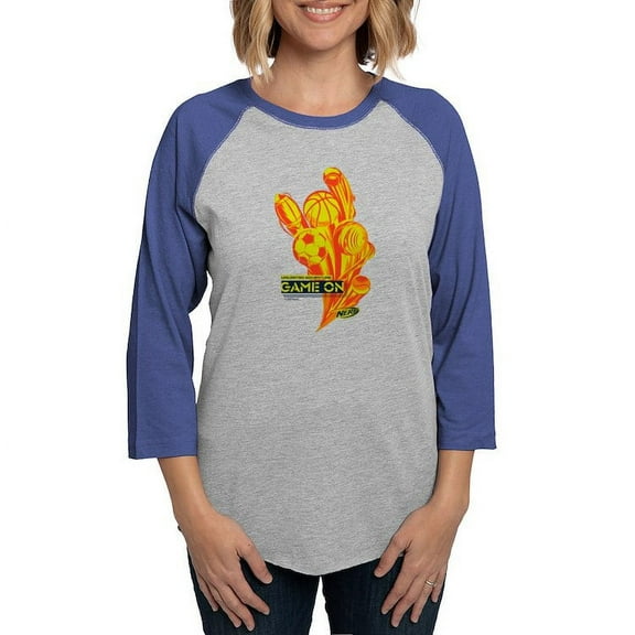 CafePress - Nerf Game On Sports Long Sleeve T Shirt - Womens Baseball Tee