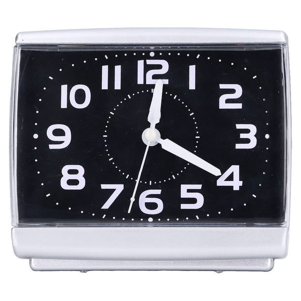 Reloj despertador cuadrado silencioso, estilo sencillo, reloj despertador de escritorio, decoración para el hogar, dormitorio de estudiantes, oficina, negro