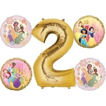 Princess Theme 2nd Birthday Party Supplies 5pc Balloon Bouquet Decorations