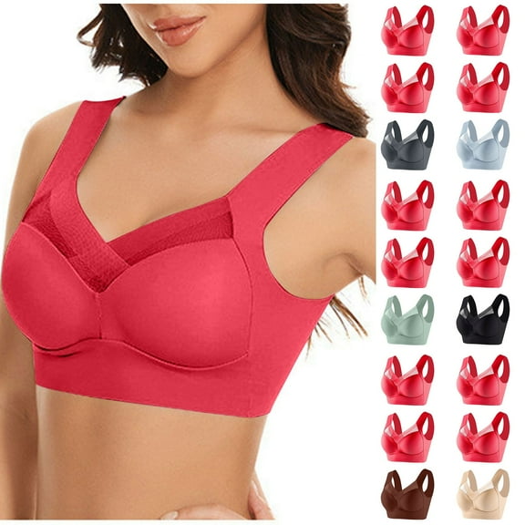 Paiwinds Women's Thin Lace Push Up Bra - Adjustable Wireless Comfortable No Underwire Bra for Everyday Wear, Available in Neutral Colors, Sizes L-6XL