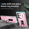 thumbnail image 2 of ELEHOLD for Samsung Galaxy S23 Heavy Duty Case Shockproof Anti-Scratch with Built-in Magnetic Rotation Ring Holder Stand Case,Rugged Non-Slip Slide Lens Protector Hard Case Cover, rosegold, 2 of 8