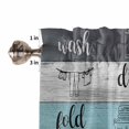 thumbnail image 4 of Teal Gray Brown Kitchen Curtains and Valances Set, 3 Piece Kitchen Curtains Set 24 Inch Length, Vintage Art Wooden Retro Rod Pocket Curtains Tier Farmhouse Window Curtains, 4 of 6