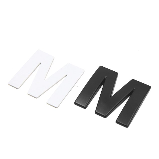 Auto Adhesivo Emblema Distintivo Adhesivo Negro Metal 3D M Letra del Alfabeto en Forma
