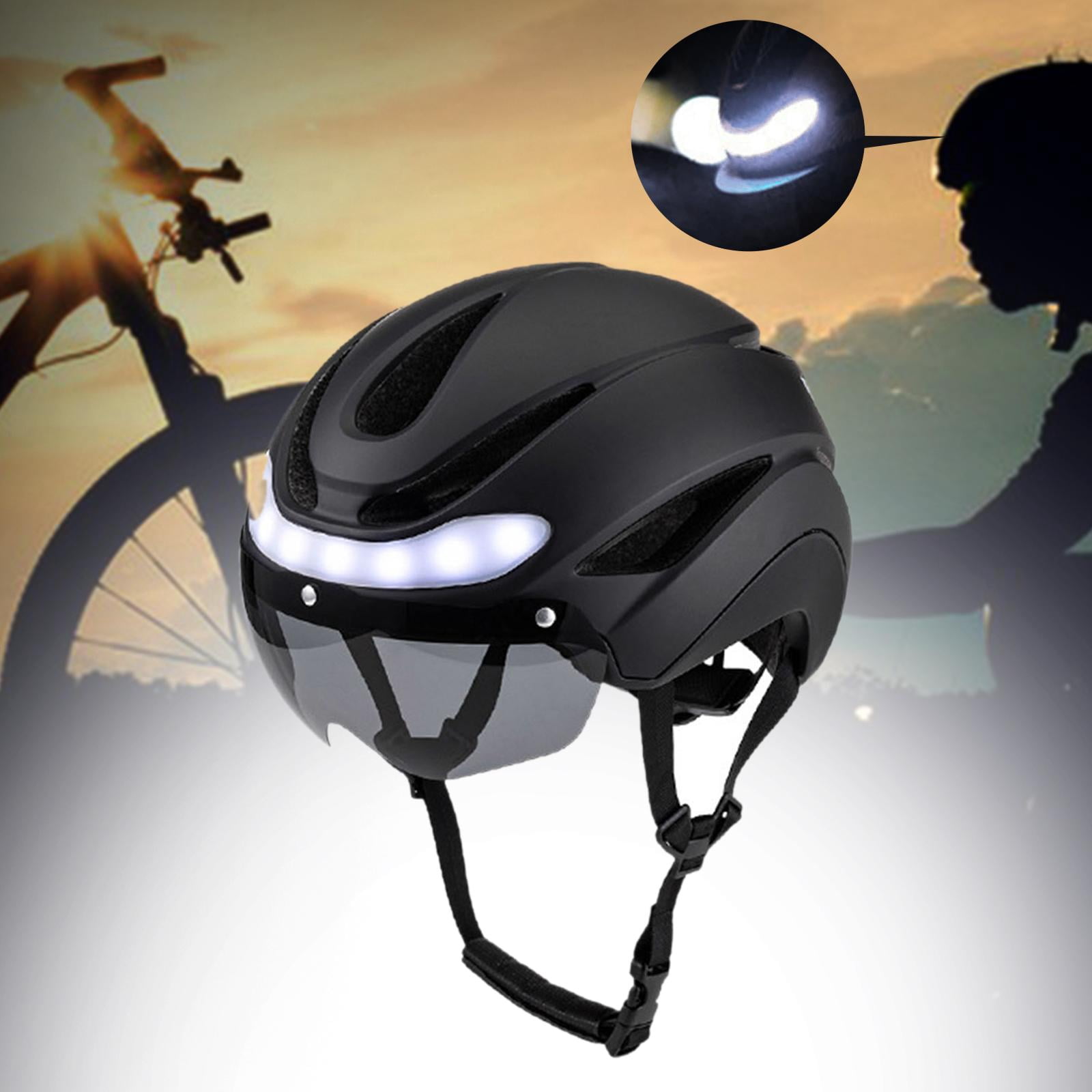 Baoblaze Bike Helmet with Light Shockproof Adjustable Chin Strap Breathable Sports Helmet for Adult for Climbing Biking Inline Skating Black