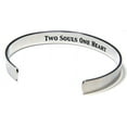 thumbnail image 3 of Two Souls One Heart French Love Cuff Bracelet - Romantic Soulmate Gift, 3 of 3