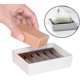 thumbnail image 2 of Jabonera de cerámica, desmontable para una fácil limpieza, jabonera rectangular para baño, inodoro o fregadero de cocina, mantiene el jabón seco (blanco) Adepaton YQ-1281, 2 of 7