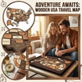thumbnail image 4 of Wooden USA Travel Map Puzzle 14x10 Inch United States Map with Removable State Pieces Interactive Wall Decor for Couples and Families, 4 of 8