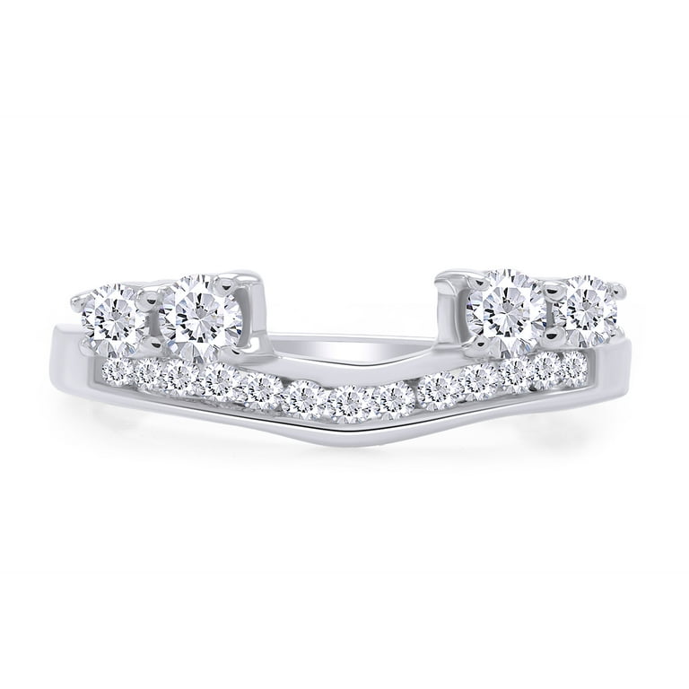 Cubic zirconia solitaire enhancer deals rings