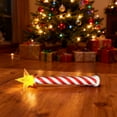 thumbnail image 4 of Christmas Star Light-Up Wand Decoration - Red & White Striped LED Glitter Wand, Festive Holiday Ornament for Home, Party, Christmas Tree & Perfect Holiday Gift, 9.8in/25cm, Multicoloured, 4 of 7