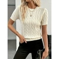 thumbnail image 5 of Women's Fashion Inspiration Twisted Rope Decorative Round-Neck Sweater, 5 of 5