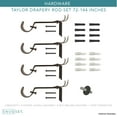 thumbnail image 4 of SnugSet 1" Bronze Taylor Knob Adjustable Single Curtain Rod, 72"-144", 4 of 5