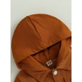 thumbnail image 4 of Toddler Corduroy Jacket Casual Long Sleeve Button Down Lapel Coat Hoodie Outwear, 4 of 8