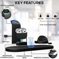 thumbnail image 3 of 4 in 1 Wireless Charging Station for Smartwatches, Smartphones, Earbuds - 15W Fast Wireless Charger for Apple iPhone, iWatch, Airpod with Adapter & iWatch Charging Cable, 3 of 7