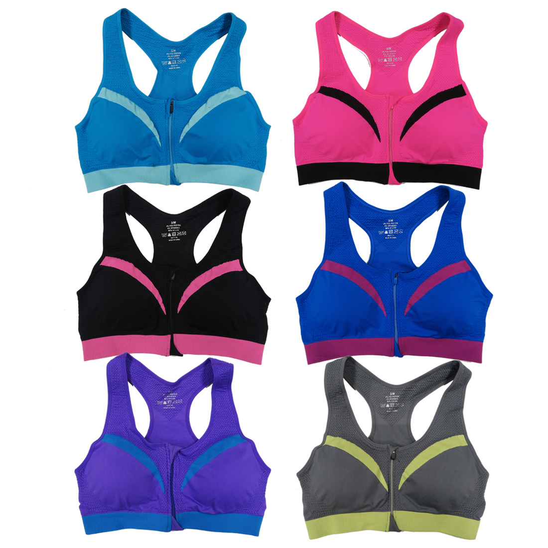Download Kali & Wins - Women's Zipper Front Racerback Sports Bras ...