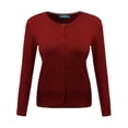 thumbnail image 1 of FashionOutfit Women's Plus Size Basic Solid Button Down Long Sleeves Cardigan, 1 of 3