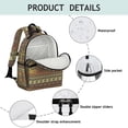 thumbnail image 4 of Boho Golden Ethnic Pattern Backpack for School,Cute School Bag,Schoolbag with Adjustable Shoulder Straps & Padded Back,15.25"x11.5"x5.25", 4 of 5