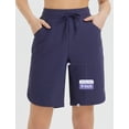 thumbnail image 2 of baleaf Bermuda Shorts for Women Knee Length 9'' Long Zipper Pockets High Waisted Quick Dry Lightweight Navy Blue 2XL, 2 of 7