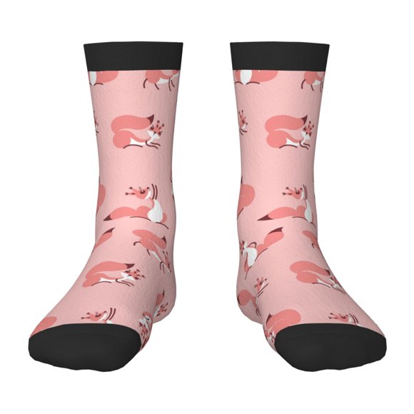 Wukai Fox for Children's Mid-tube Socks, Elastic Contrast Color Sports Socks, Suitable for Boys and Girls Aged 6-10