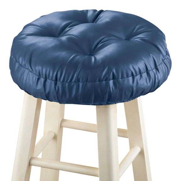 Collections Etc Foam-Padded Thick Waterproof Barstool Seat Cover Cushion with Slip Resistant Backing, Navy